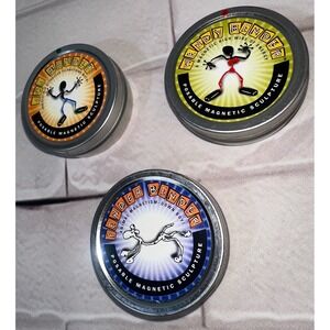 Vintage Hog Wild Benders Magnetic Sculpture Lot Joe Wendy Fender Bender 1998 Tin